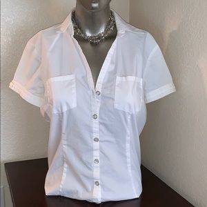 NEWYORK & CO, Collard, Button Up Blouse